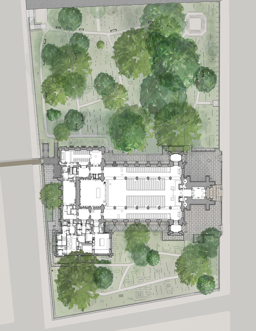 Site plan of Trinity Church Wall Street by MBB Architects