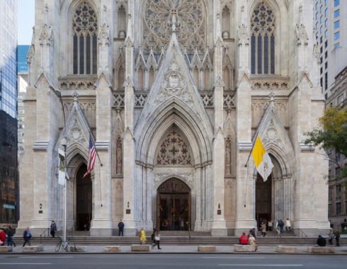 Exterior view of St. Patrick's Cathedral restored by MBB Architects