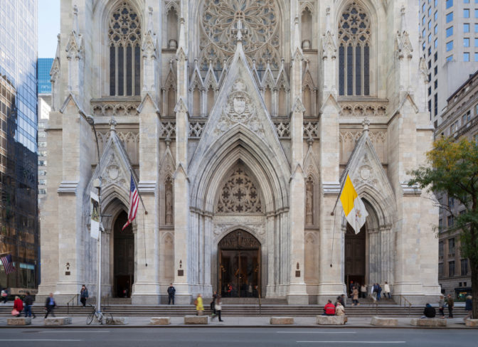 Exterior view of St. Patrick's Cathedral restored by MBB Architects