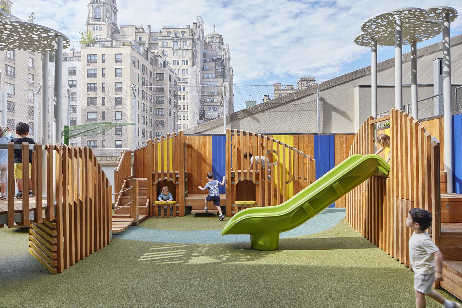 Photo of playground at Congregation Rodeph Sholom synagogue designed by MBB Architects